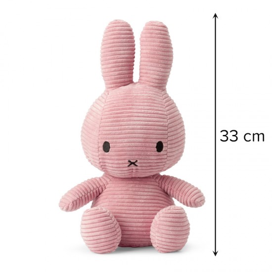 Miffy zajček mehka igrača ECO Corduroy Pink - 33 cm