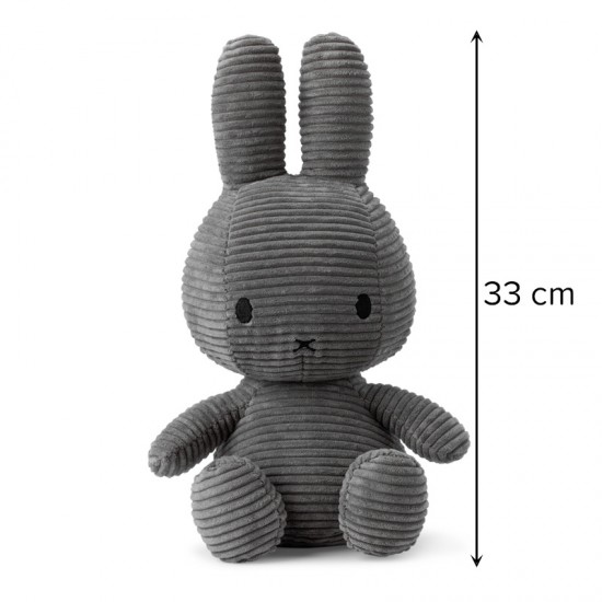 Miffy zajček mehka igrača ECO Corduroy Grey - 33 cm Miffy zajček mehka igrača ECO Corduroy Grey - 33 cm