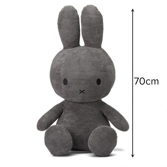 Miffy zajček mehka igrača ECO Corduroy Grey - 70 cm Miffy zajček mehka igrača ECO Corduroy Grey - 70 cm