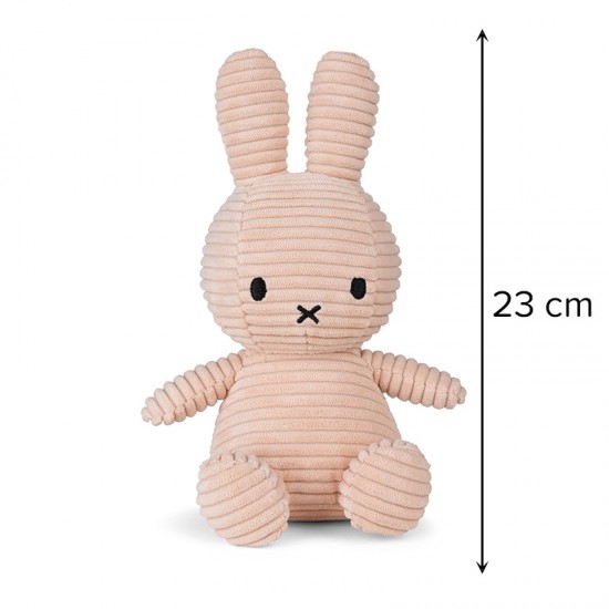 Miffy zajček mehka igrača ECO Corduroy Misty Rose - 23 cm