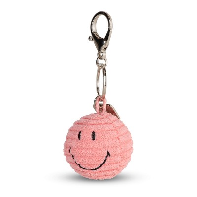 Smiley obesek za ključe ECO Corduroy - Bubblegum Pink - 4,5 cm