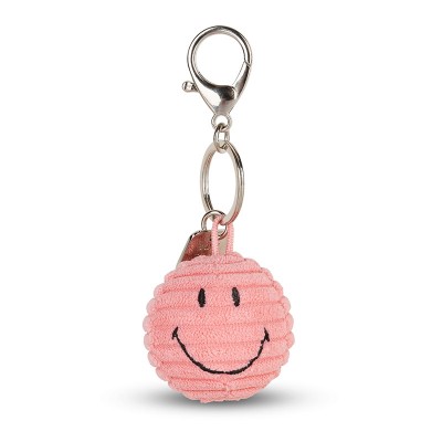Smiley obesek za ključe ECO Corduroy - Bubblegum Pink - 4,5 cm