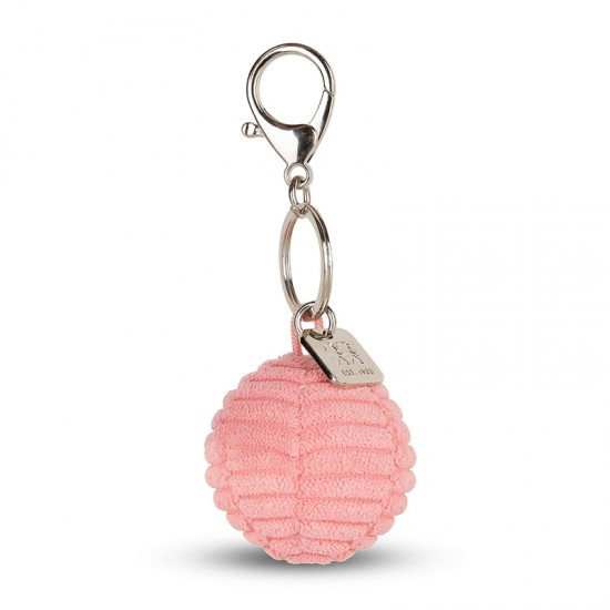 Smiley obesek za ključe ECO Corduroy - Bubblegum Pink - 4,5 cm