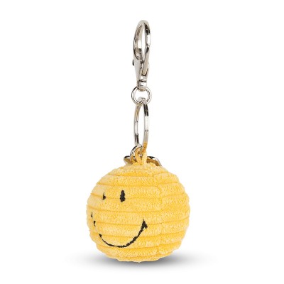 Smiley obesek za ključe ECO Corduroy - Yellow - 4,5 cm
