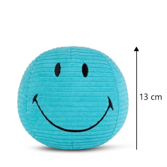 Smiley mehka igrača ECO Corduroy - Teal - 13 cm