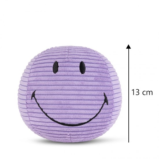 Smiley mehka igrača ECO Corduroy - Dark Purple - 13 cm