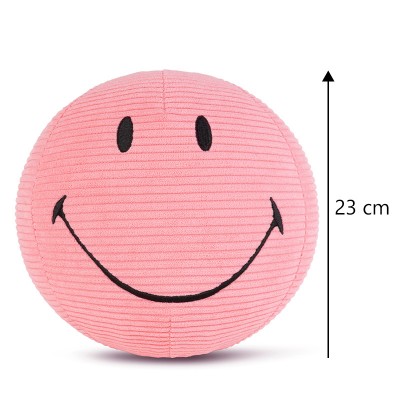 Smiley mehka igrača ECO Corduroy - Bubblegum Pink - 23 cm