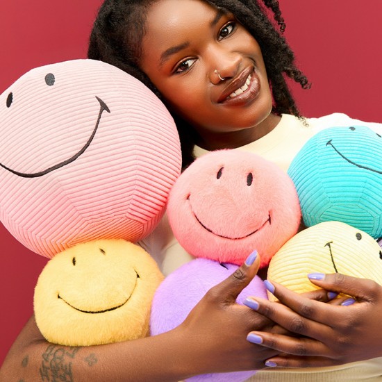 Smiley mehka igrača ECO Fuzzy - Yellow - 13 cm