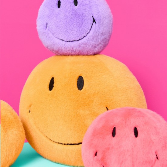 Smiley mehka igrača ECO Fuzzy - Bright Purple - 13 cm