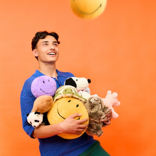 Smiley mehka igrača ECO Fuzzy - Yellow - 23 cm