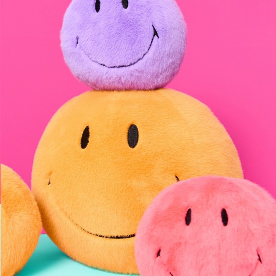 Smiley mehka igrača ECO Fuzzy - Yellow - 23 cm