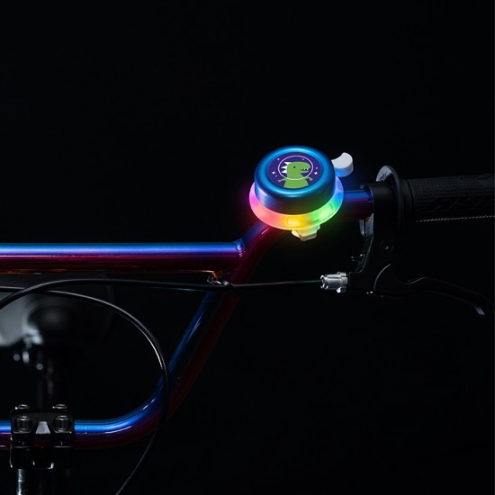 Brightz zvonček za kolo z LED lučko – Dino