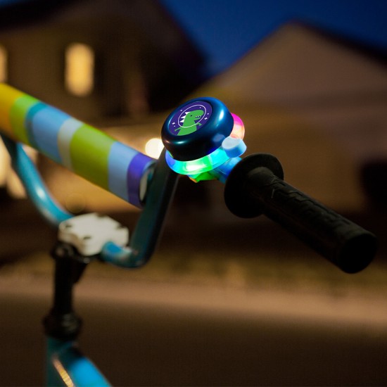 Brightz zvonček za kolo z LED lučko – Dino