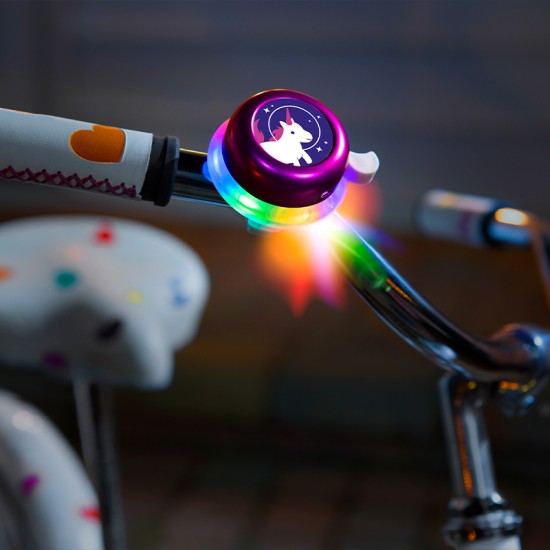 Brightz zvonček za kolo z LED lučko - Unicorn
