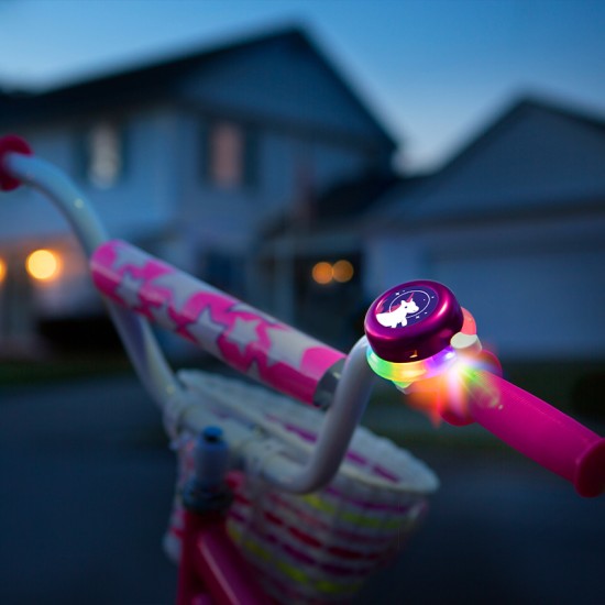 Brightz zvonček za kolo z LED lučko - Unicorn