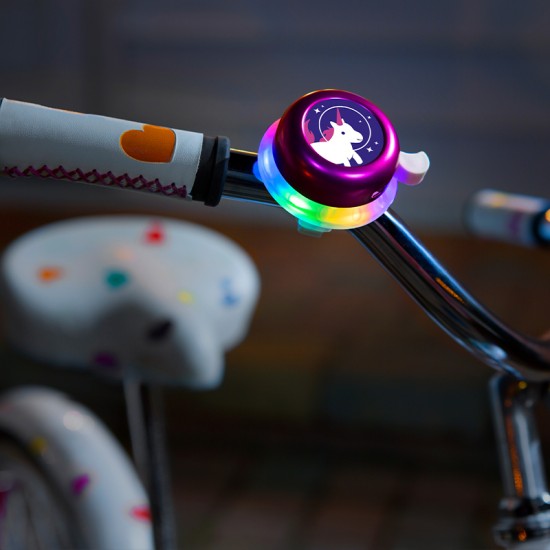 Brightz zvonček za kolo z LED lučko - Unicorn