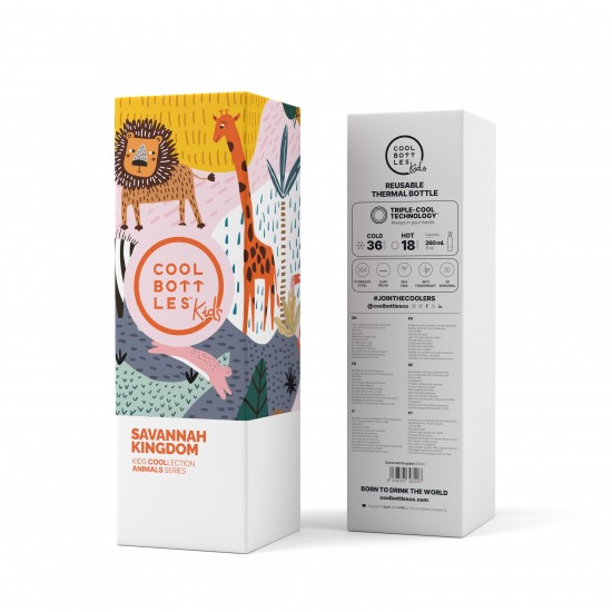 Cool Bottles steklenička iz nerjavečega jekla 260ml - Savannah Kingdom