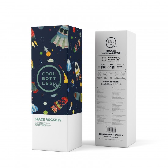 Cool Bottles steklenička iz nerjavečega jekla 260ml - Space Rockets