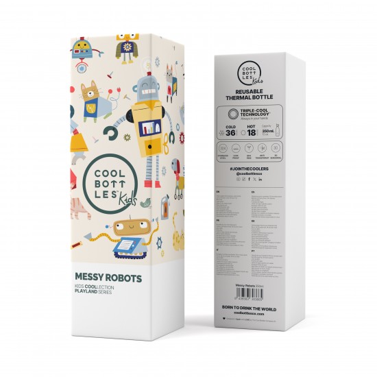 Cool Bottles steklenička iz nerjavečega jekla 350ml - Messy Robots