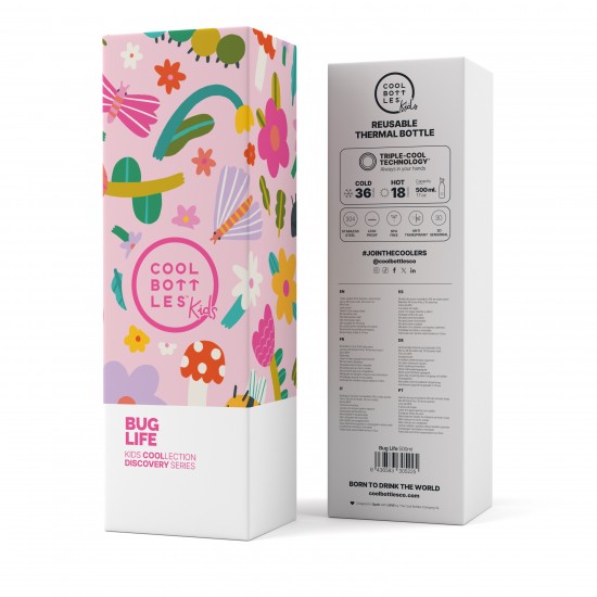 Cool Bottles steklenička iz nerjavečega jekla 500ml - Bug Life