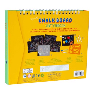 Floss&Rock® Blok za barvanje s kredami in šablono Chalk Board Pets