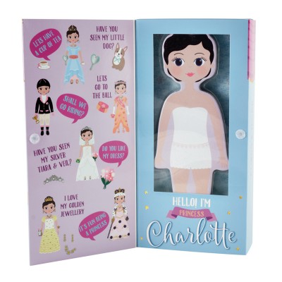Floss&Rock® Magnetna lesena lutka za oblačenje Magnetic Dress Up Princess Charlotte