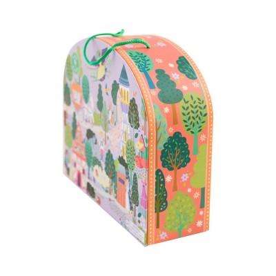 Floss&Rock® Prenosna igralna škatla z lesenimi figuricami Playbox Fairy Tale (15 kosov)