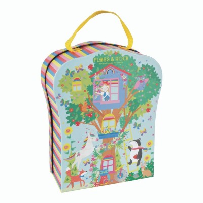 Floss&Rock® Prenosna igralna škatla z lesenimi figuricami Playbox Rainbow Fairy (10 kosov)