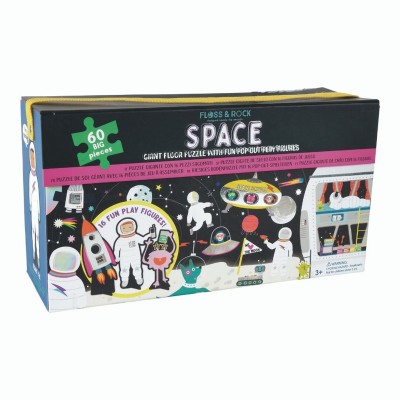 Floss&Rock® Sestavljanka Giant Floor Puzzle z igralnimi figuricami Space (60 kosov)