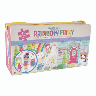 Floss&Rock® Sestavljanka Giant Floor Puzzle z igralnimi figuricami Rainbow Fairy (60 kosov)