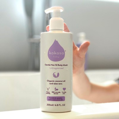 Kokoso Baby® Gel za nežno umivanje las in telesa - brez vonja 200ml