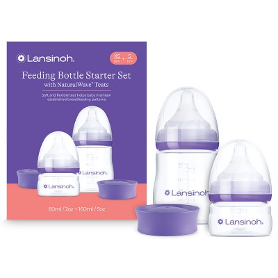 Lansinoh® Začetni set stekleničk 60 ml in 160 ml (xs in s)