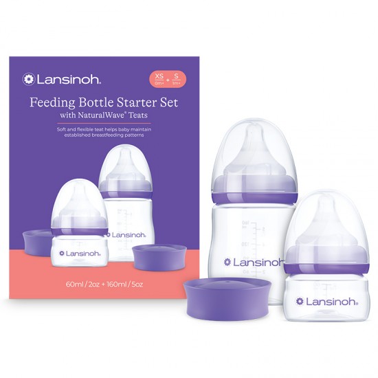 Lansinoh® Začetni set stekleničk 60 ml in 160 ml (xs in s)