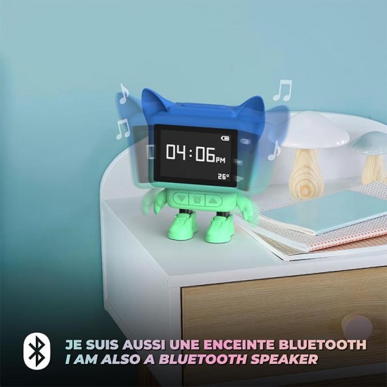 MOB  Multifunkcijska otroška ura s pomirjujočimi zvoki Dancing Clock - Blue MOB  Multifunkcijska otroška ura s pomirjujočimi zvoki Dancing Clock - Blue