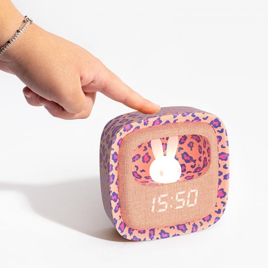 MOB Lučka in Budilka Billy Clock Pink Leopard