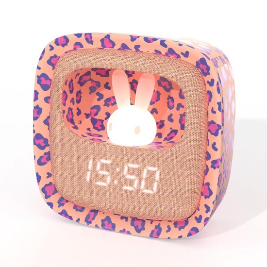 MOB Lučka in Budilka Billy Clock Pink Leopard