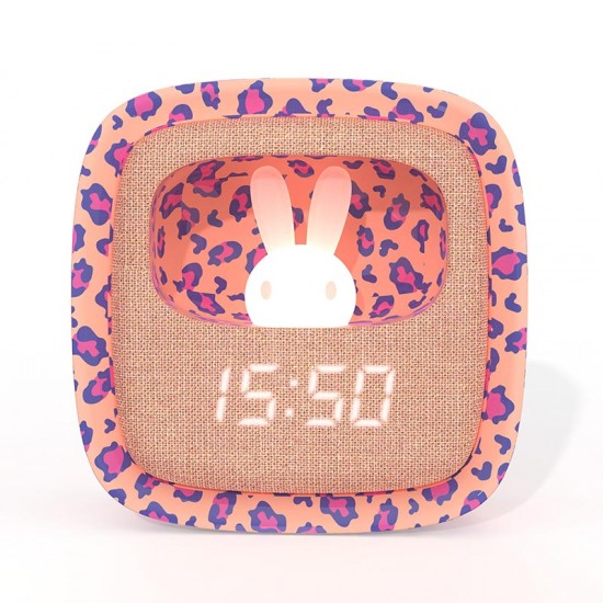 MOB Lučka in Budilka Billy Clock Pink Leopard