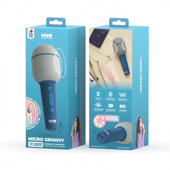 MOB Mikrofon in Bluetooth zvočnik Micro Groovy  - Blue