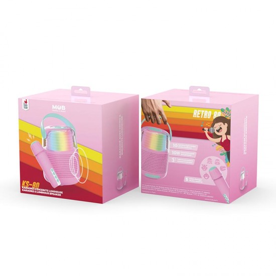 MOB Karaoke Retro zvočnik Cutie 80's - Pink