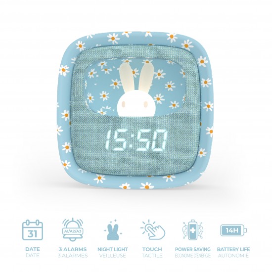 MOB Lučka in Budilka Billy Clock - Blue Flower