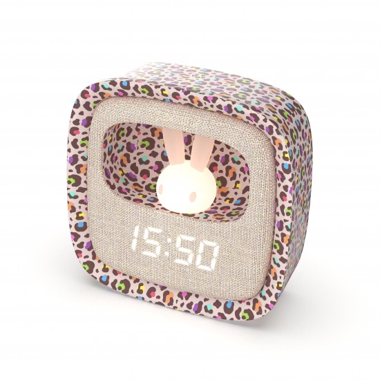 MOB Lučka in Budilka Billy Clock - Rainbow Leopard