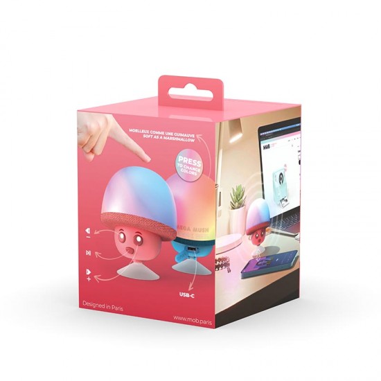 MOB - Mehka lučka in Bluetooth zvočnik Mega Mush - Red