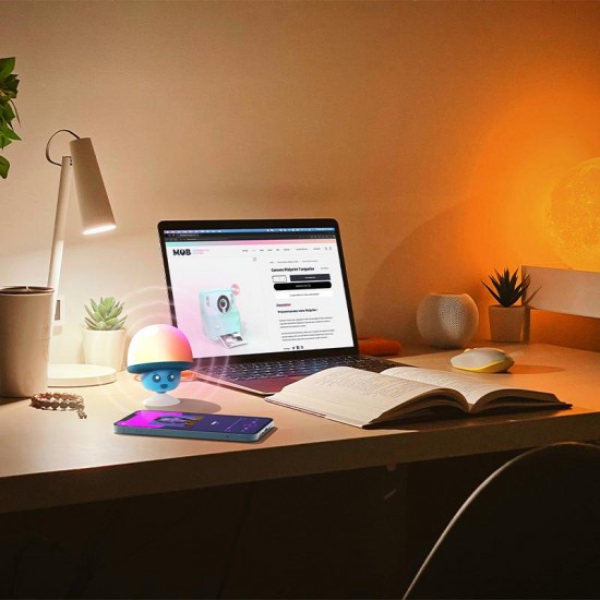 MOB - Mehka lučka in Bluetooth zvočnik Mega Mush - Blue