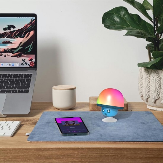 MOB - Mehka lučka in Bluetooth zvočnik Mega Mush - Blue