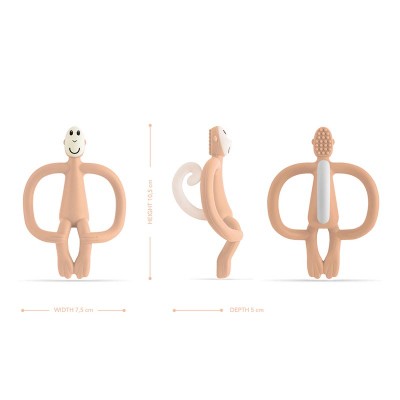 Matchstick Monkey Grizalo z masažno zobno ščetko Classic - Peach