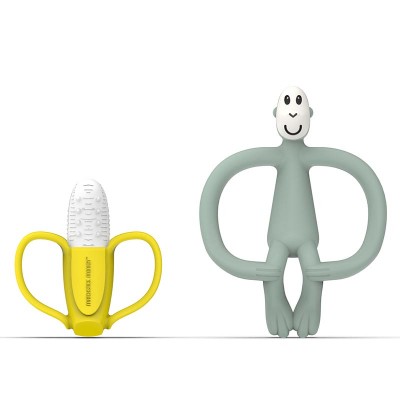 Matchstick Monkey Darilni Set - Banana & opica Grizalo - Mint Green