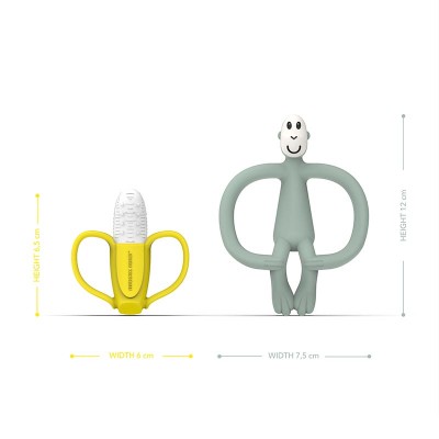 Matchstick Monkey Darilni Set - Banana & opica Grizalo - Mint Green