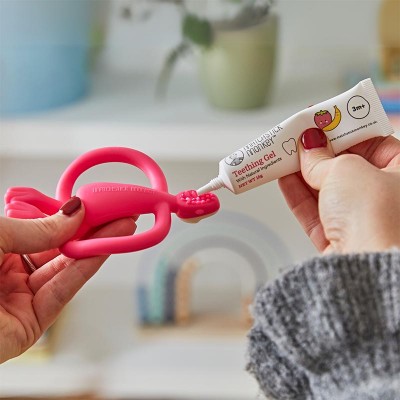 Matchstick Monkey Darilni Set Grizalo in Naravni Gel za dlesni - Pink