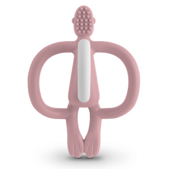 Matchstick Monkey Grizalo z masažno zobno ščetko Classic - Dusty Pink