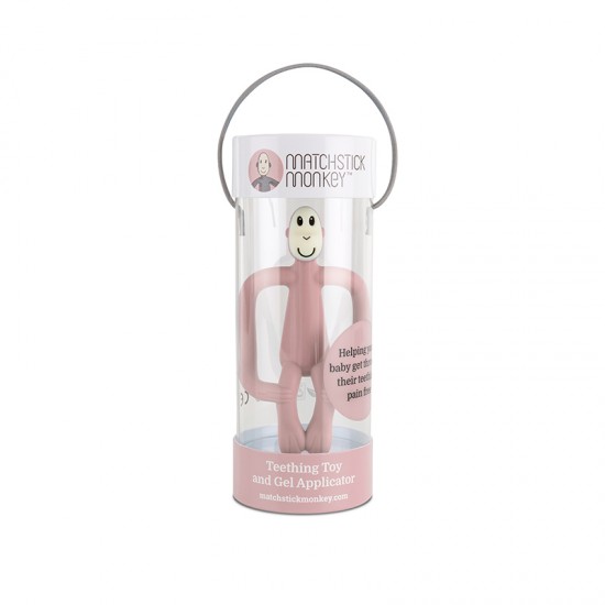 Matchstick Monkey Grizalo z masažno zobno ščetko Classic - Dusty Pink